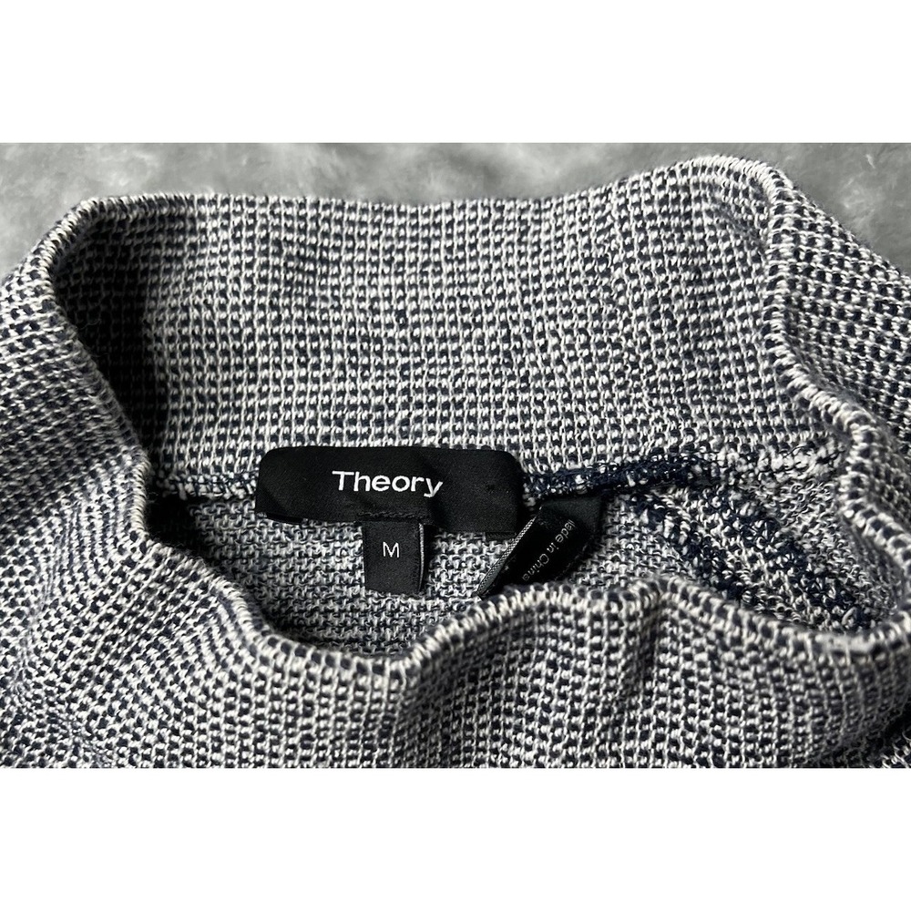 THEORY Sweater Women Size Medium Knit Regal Wool Mock Neck Grey - Picture 4 of 8